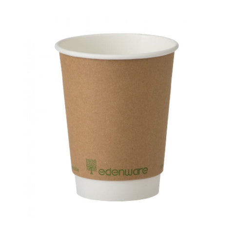 12oz COMPOSTABLE DOUBLE WALL COFFEE CUPS x 25