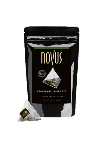 NOVUS TEAS DRAGONWELL GREEN PYRAMID TEABAGS X 100