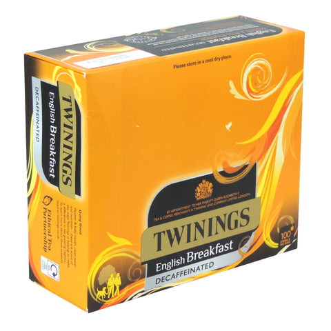 TWININGS ENGLISH DECAFFEINATED STRING & TAG TEABAGS  X 100